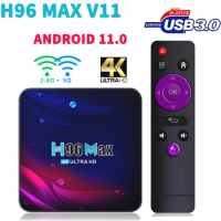 H96max Android 11 TVBOX Smart TV Box RK3318 2GB16GB H96 Max V11 4K Media Player 2.4G 5.8G Wifi BT4.0 Set Top Box Voice console