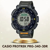 Jam Tangan Casio ProTrek PRG-340-3DR Original - Tough Solar - Triple Sensor - Outdoor Adventure Watc