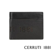【Cerruti 1881】限量2折 義大利頂級小牛皮12卡皮夾 全新專櫃展示品(黑色 CEPU05545M)