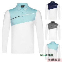 春秋季高爾夫衣服男golf polo 長袖戶外運動防晒衣 透氣排汗速乾球衣長袖POLO衫防晒【美琪優選】-Misaki精品