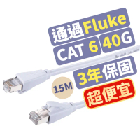 【PX 大通-】CAT6高速15M15米250M乙太1G網路線Fluke線纜測試RJ4網路攝影機POE供電交換器