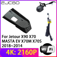 ZJCGO 4K 2160P Dash Cam DVR Car Camera 2 Lens Recorder Wifi Night Vision for Jetour X90 X70 MASTA EV X70M X70S 2018~2014