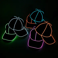 Wholesale 10pcs Party Hats 10 colors select Cotton LED Hats EL Wire Baseball Caps For Bboy Hip-hop Hats For Party Decoration