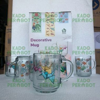 Hampers Gelas Set 3 Motif - Hampers Lebaran - Hampers Simple Cantik Modern - Gelas Motif Unik