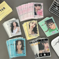 20 Pcs Cute Kpop Stationery ID Card Holder Acrylic Sheet Protector Photocard Holder Work Card Holder Korea Toploader Decor PVC