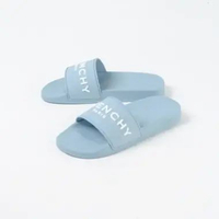 Sandal GIVENCHY LOGO CLASSIC SKY BLUE SLIDE 100% ORIGINAL 42