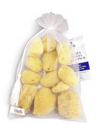 Natural Sea Silk Sponges 12pk: Size 9pc x1.5"-2.5" 3pc x 2.5"-3" like Cotton Balls for Cosmetic Use