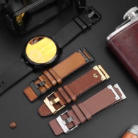 New Vintage Leather Strap For Diesel Watchband for Men DZ4318 DZ4476/4305/7357/4323 Antiwear Steel Head Watch Band Bracelet 26mm