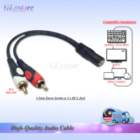AUX AUDIO CABLE FOR SPEAKER / AMPLIFIER AUDIO 3.5MM STEREO SOCKET TO 2 X RCA PLUG