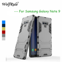 WolfRule Case For Samsung Galaxy Note 9 Cover Rubber + Hard Plastic Kickstand Back Case For Samsung Galaxy Note 9 Phone Fundas