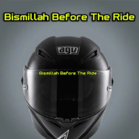 16x1CM Bismillah Before The Ride Reflective Motorcycle Helmet Stickers for Agv K1 K3 K5-S SHOEI Z8 KYT HJC ARAI LS2 Three Colors