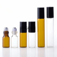 500pcs 3ml 5ml 10ml Clear Glass Roll On Bottle Fragrance Lip Balm Perfume Essential Oil Bottle With Roller Ball F3401