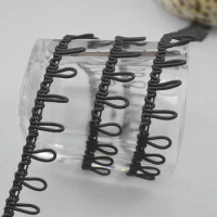 5M U-Wave Button Belt Centipede Braided Lace Trim Elastic Band Curved Edge DIY Sewing Wedding Dress Buttonhole Loop Accessories