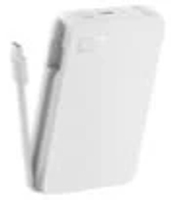 SMARTCOBY PRO 纖薄數據線 10000MAH PD35W 纖薄行動電源/內建數據線 白色