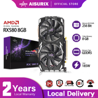 AISURIX RX 580 8GB Graphics Card Computer GPU Radeon AMD Video Card For Gaming Work Office RX580 2048sp GDDR5 256Bit 6Pin