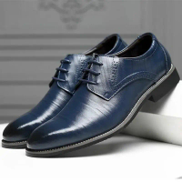 Kasut Oxfords untuk Lelaki, Gaya British, Warna Hitam dan Biru, Buatan Tangan, Selesa, Sesuai untuk 