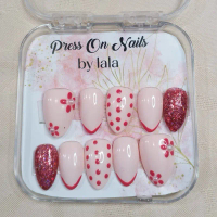 Kuku Palsu  Press on Nails Baby Pink Super Premium Almond Oval Short Almond Long Oval XS S M L Custo