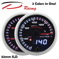 【D Racing三環錶/改裝錶】52mm水溫錶。SLD25燈可設定警示雙顯示系列