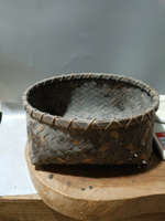 日本回流古董茶道碳筐碳簍子，茶道用具。皮殼一流，邊角有磨損，