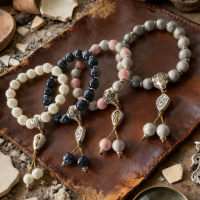 Pearlescent Porcelain Bead Bracelet Palace Temple Style Incense Ash Porcelain Glass DIY Cultural Pla