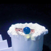 【勝弘珠寶】多明尼加藍珀簡約時尚戒指-7mm