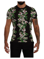 Mens Orchid Print TShirt TSH7486 in Black