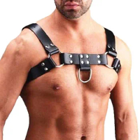 Fetish Gay Clothing Rave Sexual Leather Chest Men Harness Belts Adjustable BDSM Gay Body Bondage Cage Harness Straps Lingerie