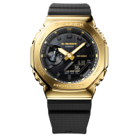 CASIO卡西歐 G-SHOCK 黑金時尚 高調奢華 金屬錶殼 八角形錶殼 GM-2100G-1A9_44.4mm