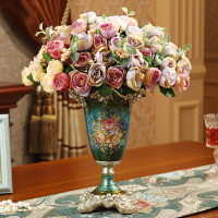 創意復古樹脂歐式花瓶擺件 家居裝飾工藝品客廳餐廳桌面花插花器