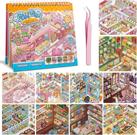 3D Sticker Scene Book for Adults - 20 Cozy Room Sticker Book for Adults ASMR Stress Relief & Oddly S
