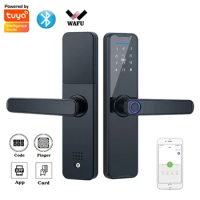 Tuya App Electronic Digital Smart Door Lock Biometric Fingerprint Password Remote Unlocking Keyless Office Apartment Door Lock