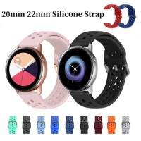 20mm 22mm Watch Strap For Samsung Galaxy Watch 4/3/Active 2/Huawei Watch 3/GT2 Silicone Bracelet Belt For Amazfit GTR/Bip band