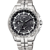 CITIZEN 星辰 光動能電波鈦金屬腕錶-灰x銀 42mm/AT9091-51H