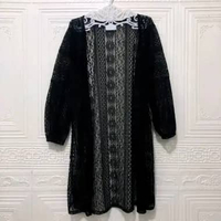 CARDIGAN BROKAT WANITA KONDANGAN OUTER BROKAT MALIKA LENGAN BALON All Size fit to XL HITAM