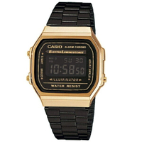 CASIO手錶 黑金電子鋼錶【NEC158】