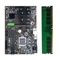 B250 BTC Mining Machine Motherboard 12XPCI-E Graphics Card Slot LGA 1151 CPU SATA3.0 Motherboard with 8G DDR4 Memory
