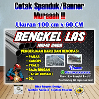 Spanduk Banner Bengkel Las Ukuran 100 cm x 60 cm