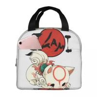 Okami Amaterasu Chibi Perfect Gift Thermal Insulated Lunch Bag Insulated bento bag Meal Container Food Storage Bags cooler Tote