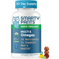 SmartyPants Mens Multivitamin Jelly-Improved Formula: 3 (DHA/EPA) Methyl Folic Acid Vitamin D3 C Vit
