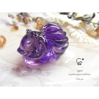 紫水晶 九尾趴趴狐 24161/紫水晶/水晶飾品/ [晶晶工坊-love2hm]