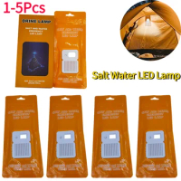 Outdoor Camping Lamp Waterproof Portable LED Salt Water Emergency Lamp Reusable Travel Supplies for Car Outdoor Beach