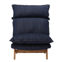 【MUJI 無印良品】高椅背和室沙發用套/1人座/棉丹寧/藍色/(大型家具配送)