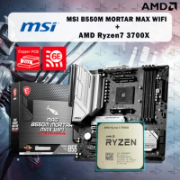 NEW AMD Ryzen 7 3700X R7 3700X CPU + MSI MAG B550M MORTAR MAX WIFI Motherboard Suit Socket AM4 All new but without cooler