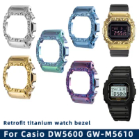 Retrofit aluminium alloy titanium watch bezel for Casio G-SHOCK DW5600 GW-M5610 month back with tool