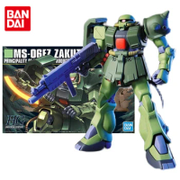 Bandai Genuine Gundam Model Kit Anime Figure HGUC 1/144 MS-06FZ Zaku II Collection Gunpla Anime Action Figure Toys for Children