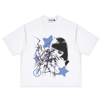 Lessegos Boxy Tshirt Makima Heavyweight 16s PutihÁo thun in hình dáng rộng thoải mái