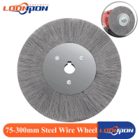 Loonpon 75-300mm Steel Wire Brush Wire Wheels Brush Round For Bench Grinder Deburring Abrasive Tool Rust Polishing Adaptor