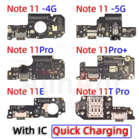 AiinAnt Dock USB Charge Connector Mic Board Charging Port Flex Cable For Xiaomi Redmi Note 11 11E 11R Pro 4G 5G + Phone Part