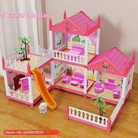 LC - Mainan Rumah Boneka Princess Castle Rumah Princess Rumah Boneka Villa Princess Castle Dengan La