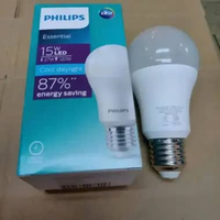 Lampu Philips ESENTIAL ledblub 15 w 1 pcs/12 pcs cahaya(6500k,putih)Promo100% LEDBLUB ESENTIAL 15 W"